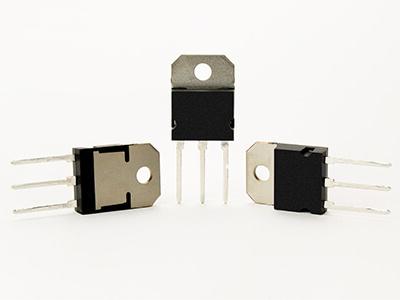 3 transistors on a white background